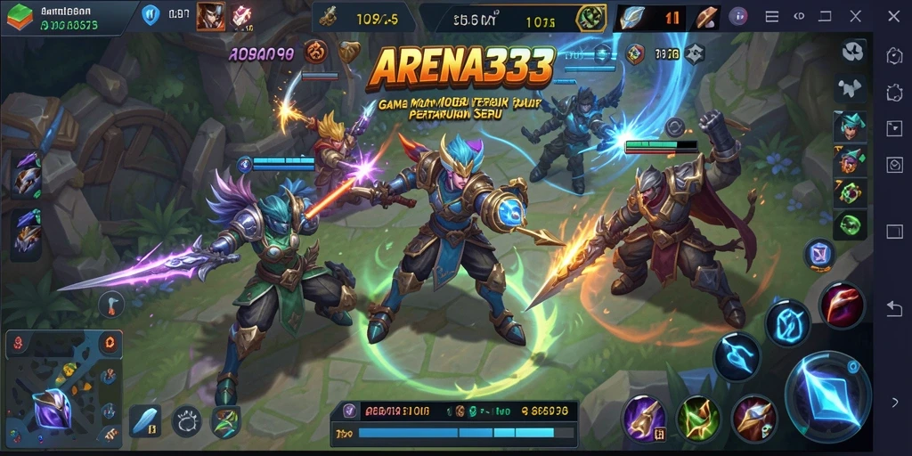 Tangkapan layar gameplay ARENA333 yang menampilkan pertarungan seru.