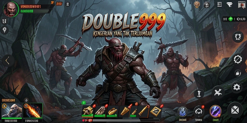 Screenshot gameplay menegangkan dari DOUBLE999 yang menunjukkan kengerian yang menghantui.
