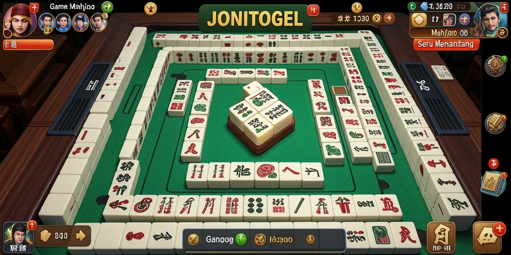 Tampilan gameplay Mahjong yang menantang di JONITOGEL.