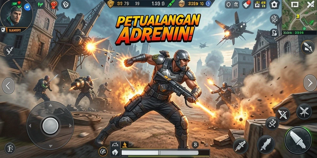 Tampilan aksi mendebarkan dalam gameplay KAKRP yang seru.