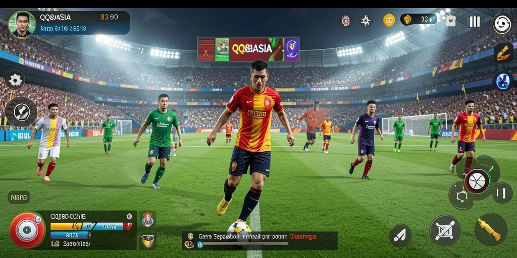Gameplay sepakbola seru dalam QQ88ASIA yang memukau.