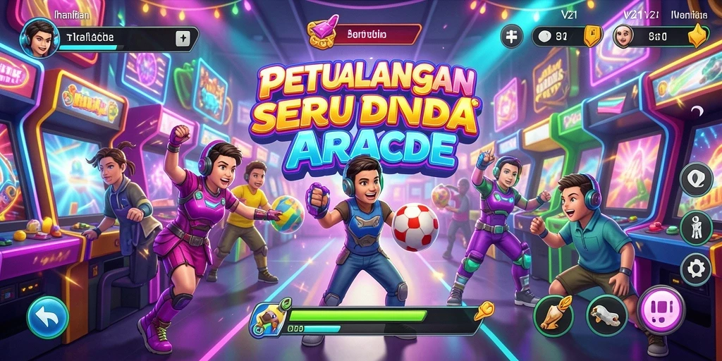 Tampilan gameplay seru dengan karakter yang beragam di V21.