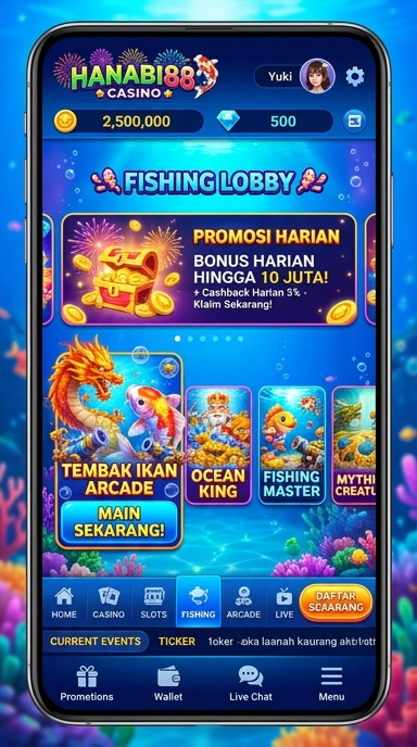 Tampilan antarmuka hanabi88 yang mudah digunakan.